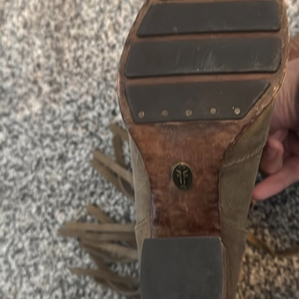 FRYE Fringe Suede Brown Parker Lace-Up Boots 8 Streetwear Boho granola western - Picture 6 of 13